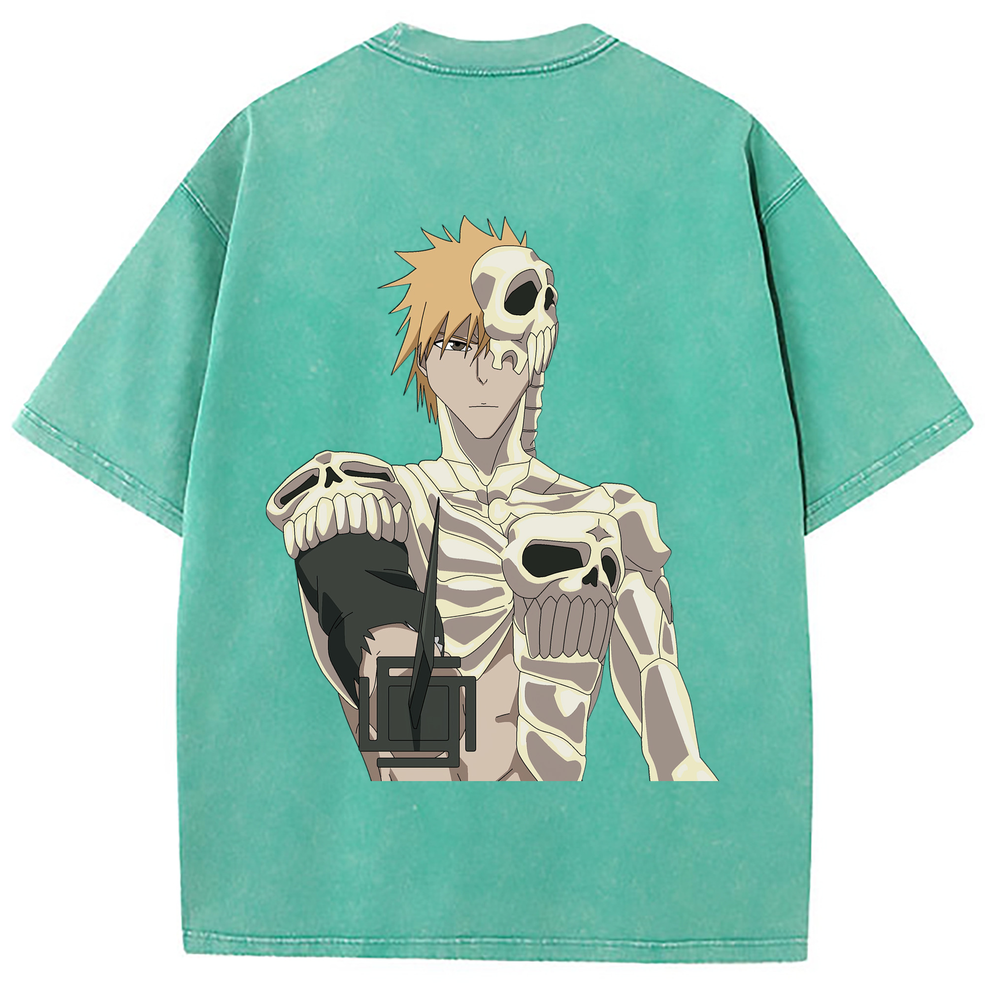 （画像用） ブリーチ 黒崎一護（くろさき いちご）BLEACH Kurosaki Ichigo 綿100% ヴィンテージ風 半袖Tシャツ（背面プリント）
